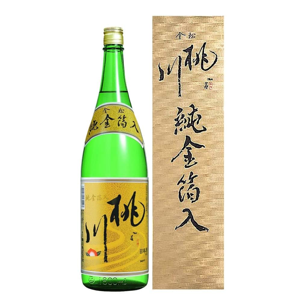 桃川 金松純金箔入 (1800ml)