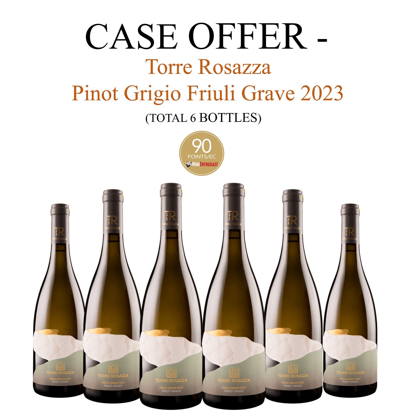 Case Offer - Torre Rosazza Pinot Grigio Friuli Grave 2023 (6 bottles)