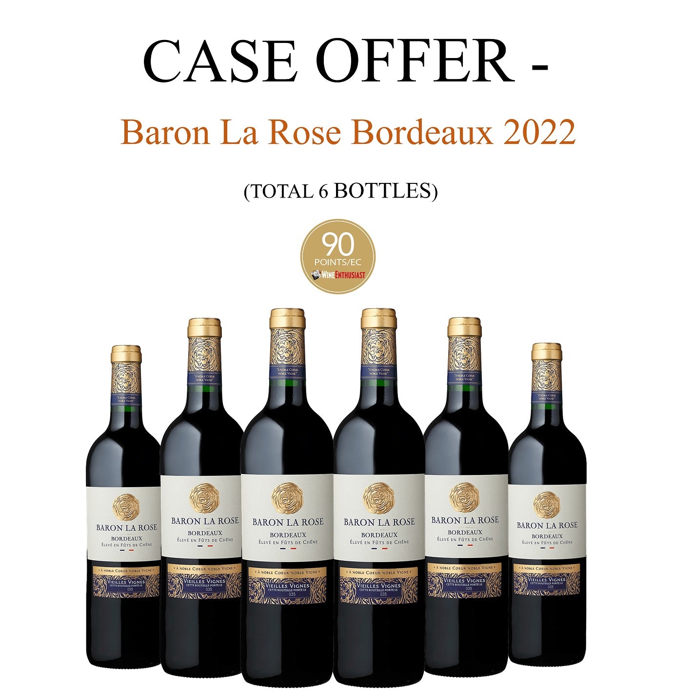 Case Offer - Baron La Rose Bordeaux 2022 (6 bottles)